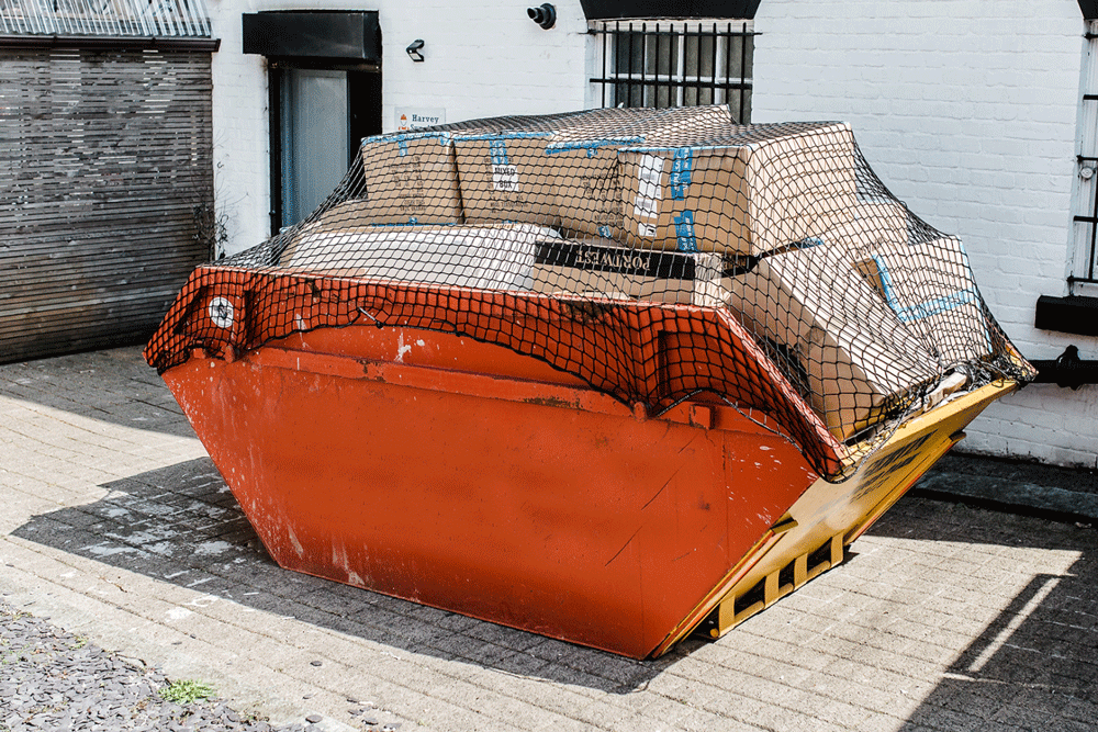 AMS Skip Hire's range of skips; mini, midi, maxi and roll on roll off.